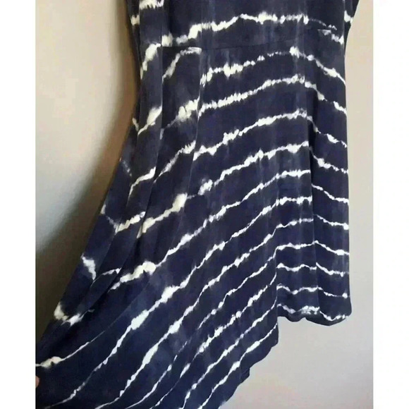Athleta Santorini Thera Print Dress‎ Tie Dye Blue Stripe Navy Blue Plus Size 2X - Picture 6 of 9